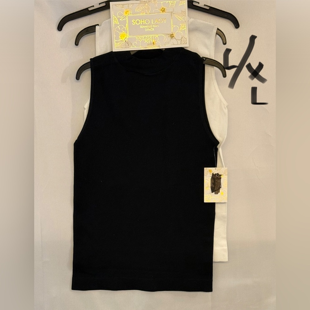 Soho Lacy Women's Black and White Sleeveless Tops